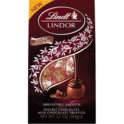 Lindt LINDOR Double Chocolate Milk Chocolate Candy Truffles, 1 bag
