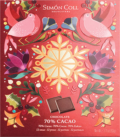 Simón Coll Christmas Dark Chocolate Squares 60g