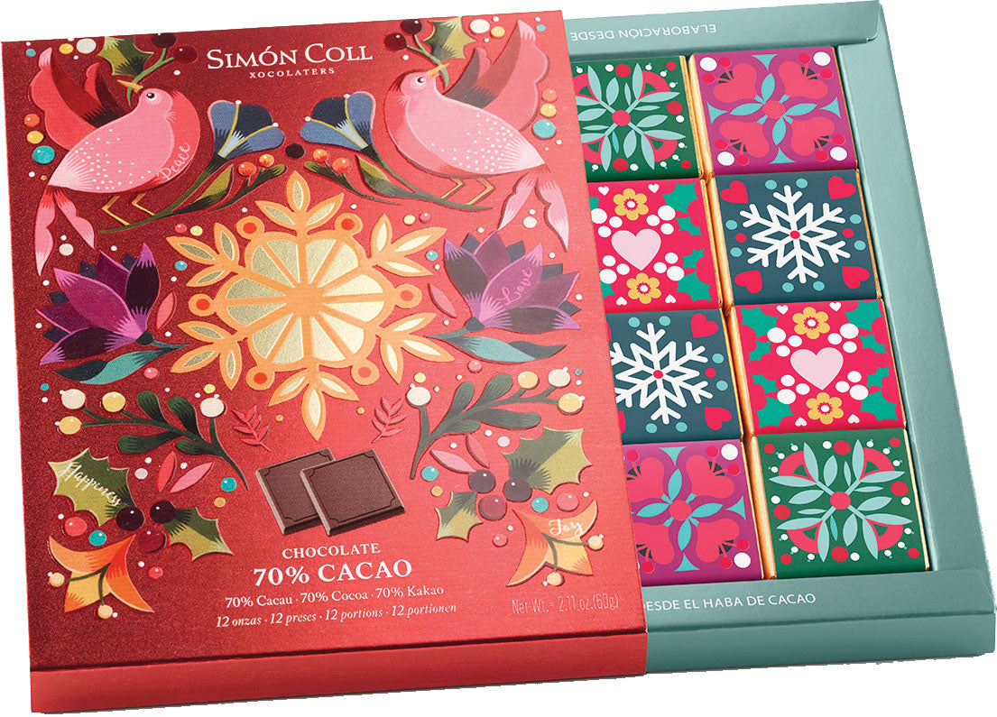 Simón Coll Christmas Dark Chocolate Squares 60g