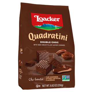 Loacker Quadratini Double Chocolate Wafer Bag (250g)