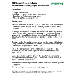 Seitenbacher Sourdough Bread Mix