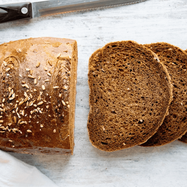 Dark Rye Sourdough (Pumpernickel) — freshly baked loaf