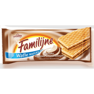 Jutrzenka Wafle Familijne Kakaowo-Smiet. (Cocoa-Cream Wafers)