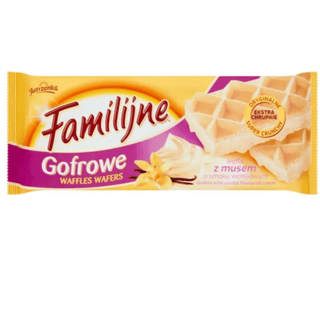Jutrzenka Wafle Familijne Gofrowe z Musem Wanil.