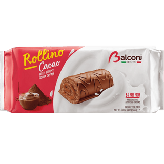 Balconi Rollino sponge cakes with a rich cocoa filling.