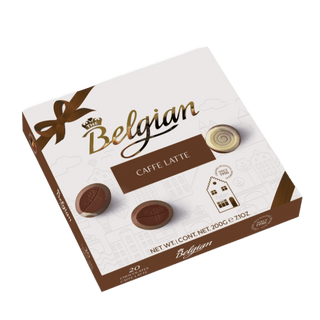 Belgian Caffè Latte flavored chocolate pralines.