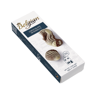 A small box of Belgian Milk Chocolate Seashells.
