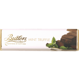 Butlers Mint Dark Chocolate bar showing the truffle center.