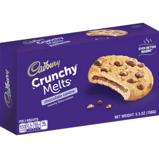 Cadbury Crunchy Melts chocolate filled cookies.