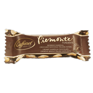 Caffarel Dark Piemonte snack bar with whole hazelnuts.