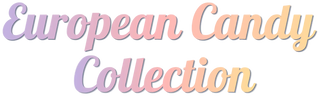 Text 'European Candy Collection' in pastel colors on a white background