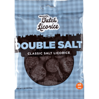 Gustaf's Double Salt extra-salty black liquorice rounds.