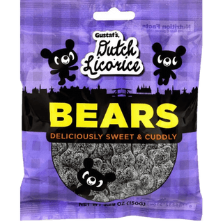 Sugar-coated black liquorice bears from Gustaf's.