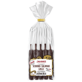 Packaged chocolate sticks with a Jahnke label on a white background