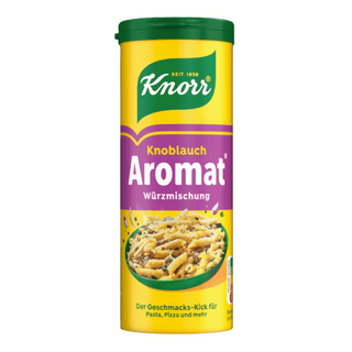 Knorr Knoblauch Aromat seasoning can on a white background