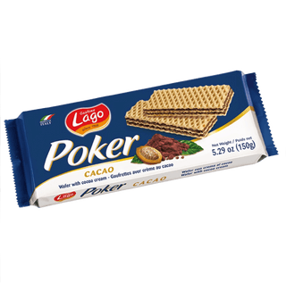 Lago Poker Chocolate cream-filled wafer sticks.