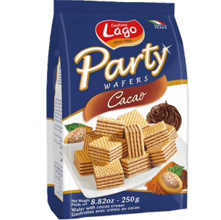 Lago Quadratini Cocoa & Chocolate flavored wafer cubes.
