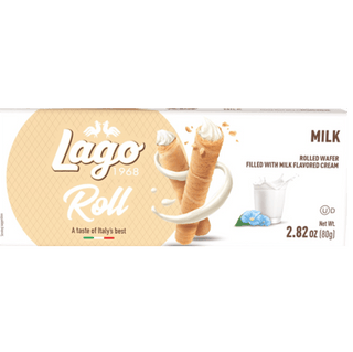 Lago Roll Milk Cream Filled Wafer Chocolate Candy