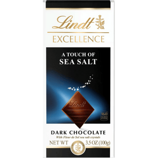 Lindt Excellence Sea Salt Dark Chocolate bar.