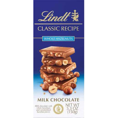Lindt Classic Recipe Milk Whole Hazelnut Bar