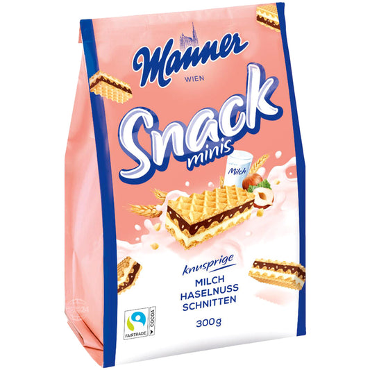 Manner Snack Minis Milk Hazelnut 300g