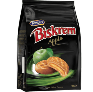 McVitie's Biskrem biscuits with a sweet apple cream center.