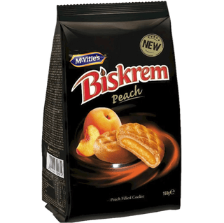 McVitie's Biskrem biscuits with a sweet peach cream center.