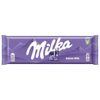 larger alpine milk chocolate bar from german milka