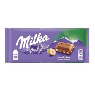 german milk chocolate with crushed hazelnuts from milka