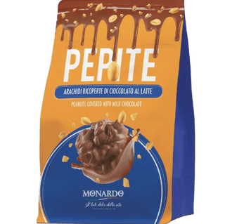 Monardo roasted peanuts covered in smooth milk chocolate.