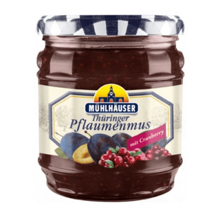 Mühlhäuser Original Thurinigian Plum Jam Pflaumenmus mit Cranberry