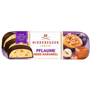 Niederegger Plum Nut Caramel Dark Chocolate Covered Marzipan Loaf 4.4oz