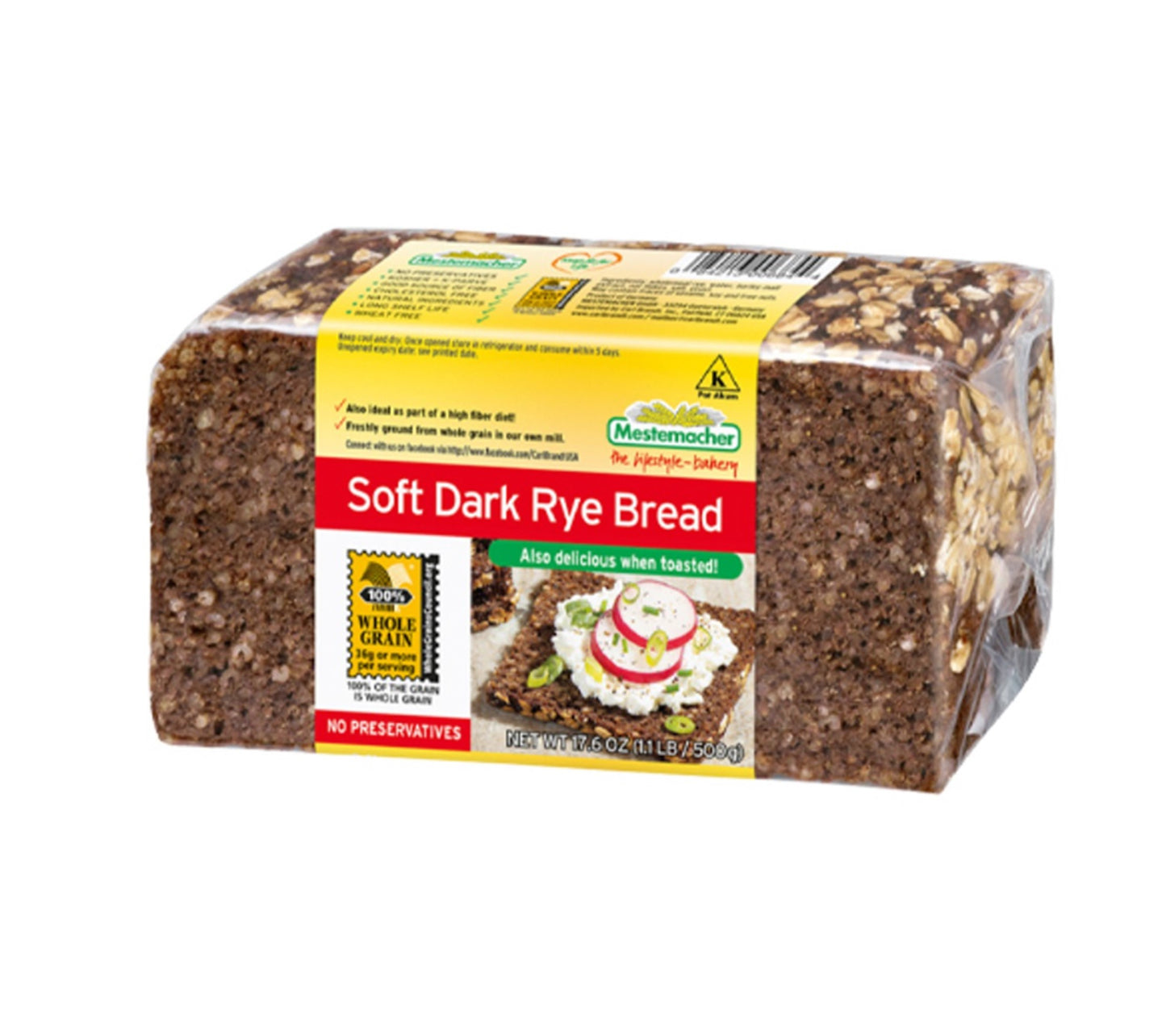 Mestemacher Soft Dark Rye Bread