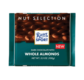 german dark chocolate with whole almonds from ritter sport