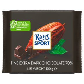 German dark chocolate bar from ritter sport 