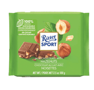 german milk chocolate with hazelnuts from ritter sport