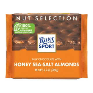 german milk chocolate with honey and seas salt from ritter sport
