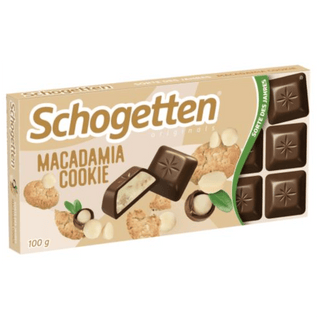 german macadamia cookie chocolate bar from schogetten