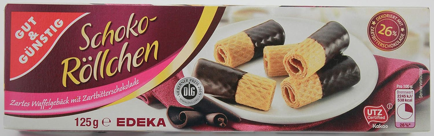 GG Wafer Rolls Dark Chocolate (Schoko-Röllchen Zartbitter)