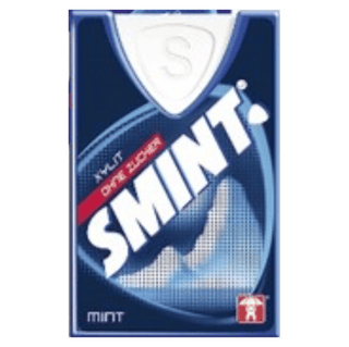 A dispenser of Smint Mint refreshing peppermint tabs.
