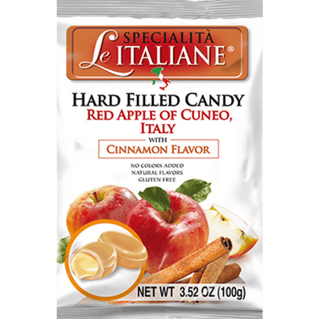 Specialità Le Italiane Red Apple and Cinnamon hard candies.