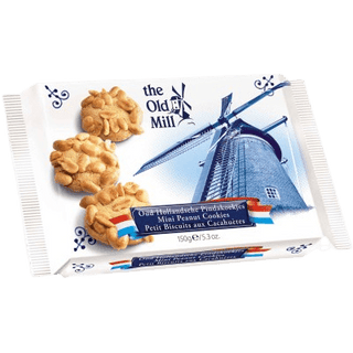 Small, round peanut cookies from The Old Mill cookie pack.