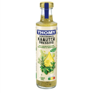 Bottle of Thomy Mediterranean Herb Dressing on a white background