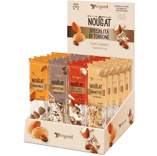 A classic 100g bar of Vergani Soft Almond Nougat.