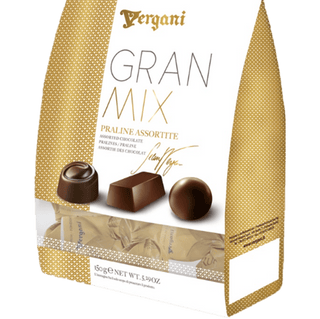 A colorful assortment of Vergani Gran Mix Italian chocolate pralines.