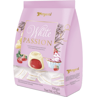 Vergani White Passion White Chocolate Pralines with Strawberry
