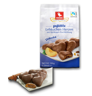 Weiss Lebkuchen Herzen Vollmilch mit Aprikosenfüllung