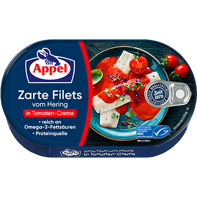 Appel Heringfilets In Tomaten-Creme