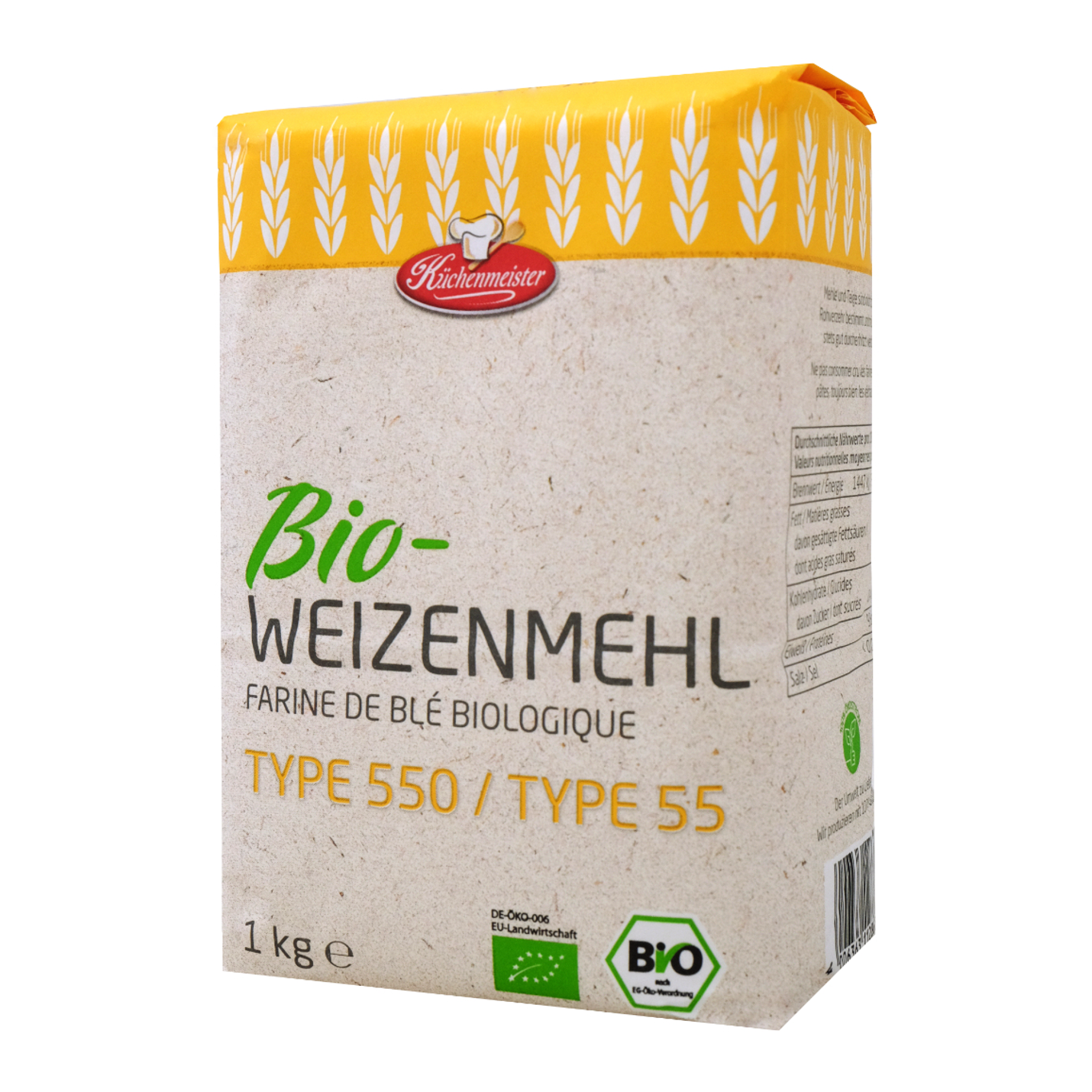 Küchenmeister Wheat Flour Type 550 (Bio-Weizenmehl Type 550)