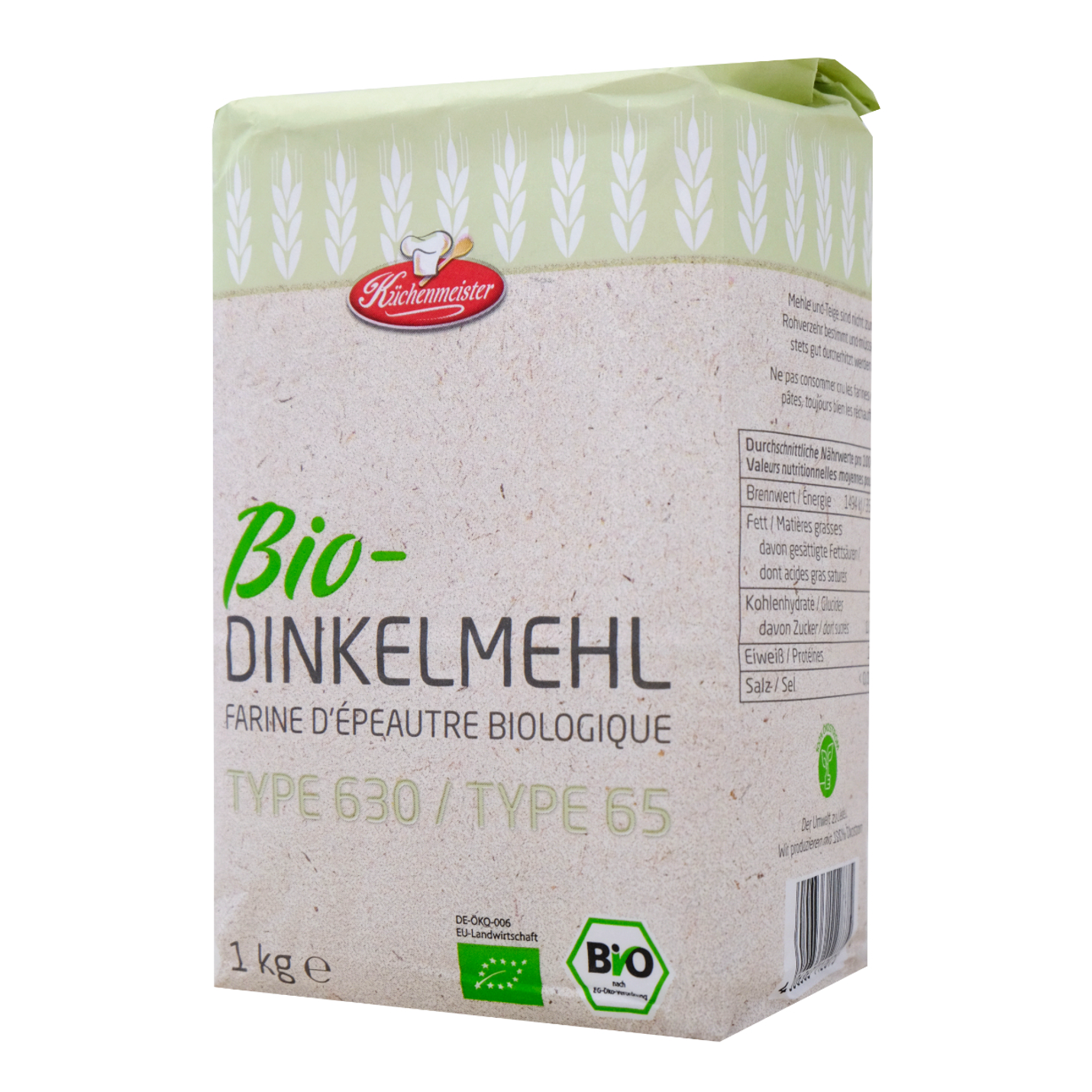 Küchenmeister Spelt Flour T630 (Bio-Dinkelmehl Type 630)